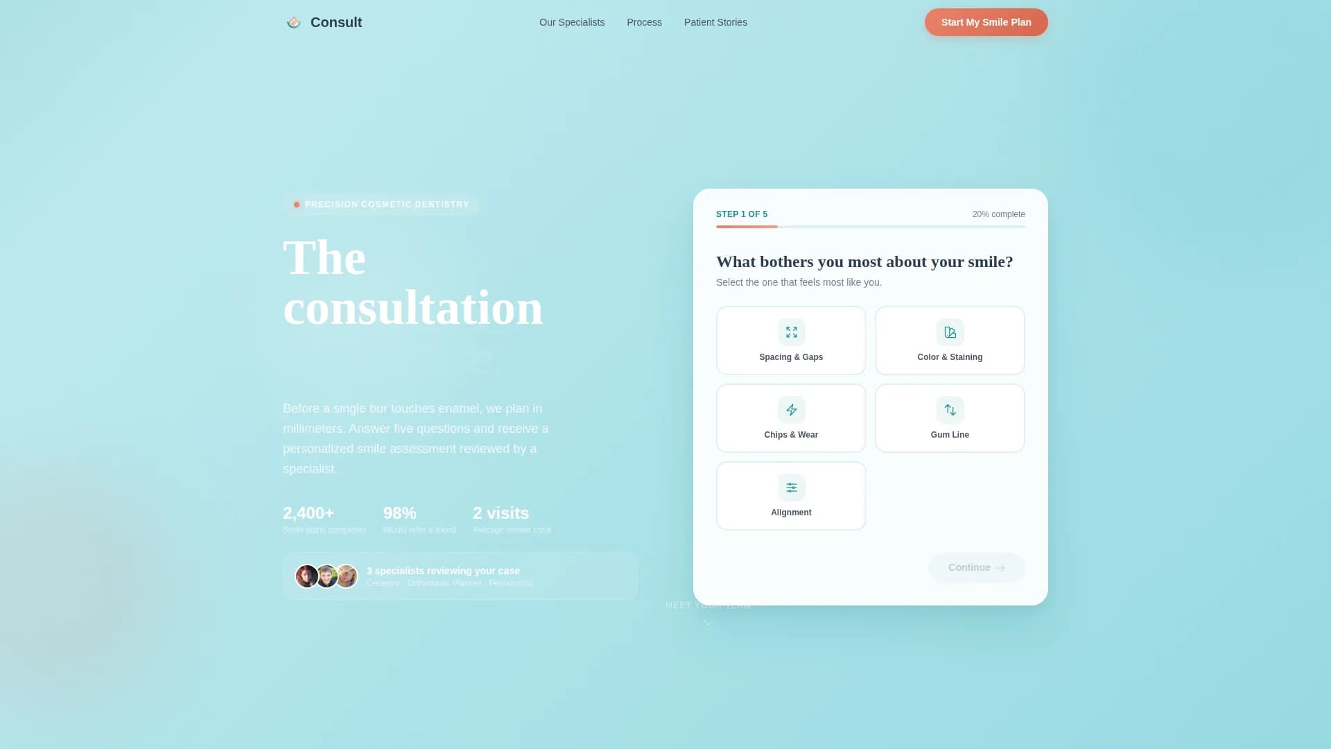 Smile - Consultation Landing page Template