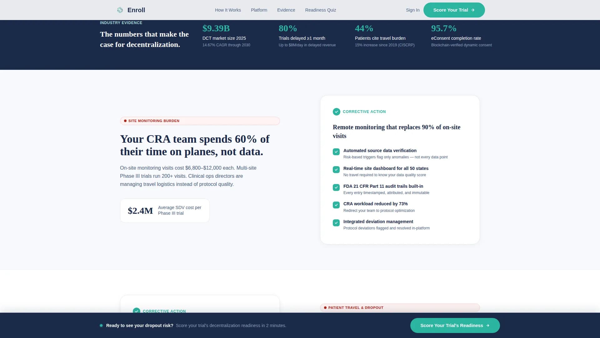 Enroll - Clinical Trial Platform Landing page Template
