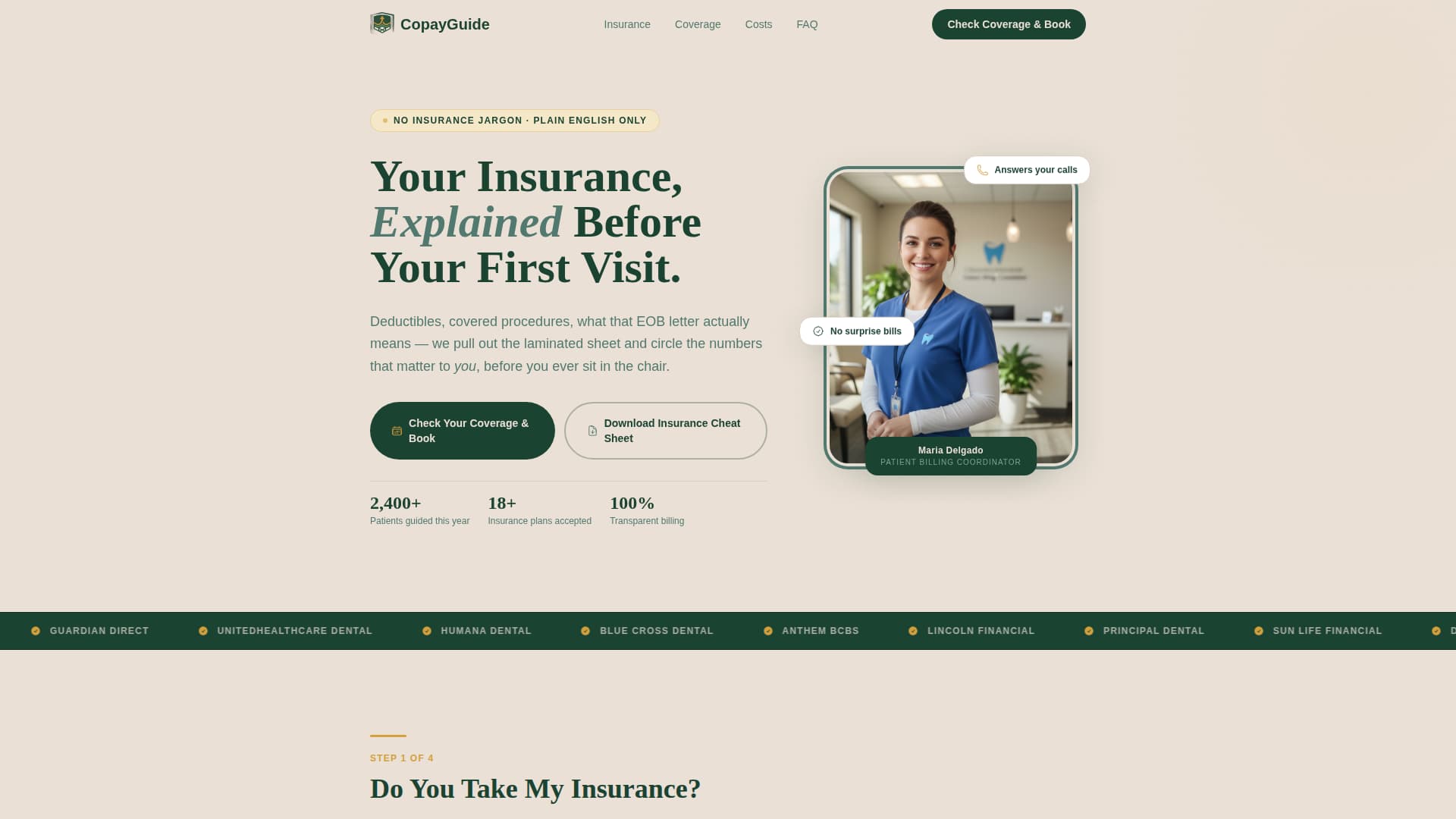 Dental Insurance & Billing Transparency Website Template