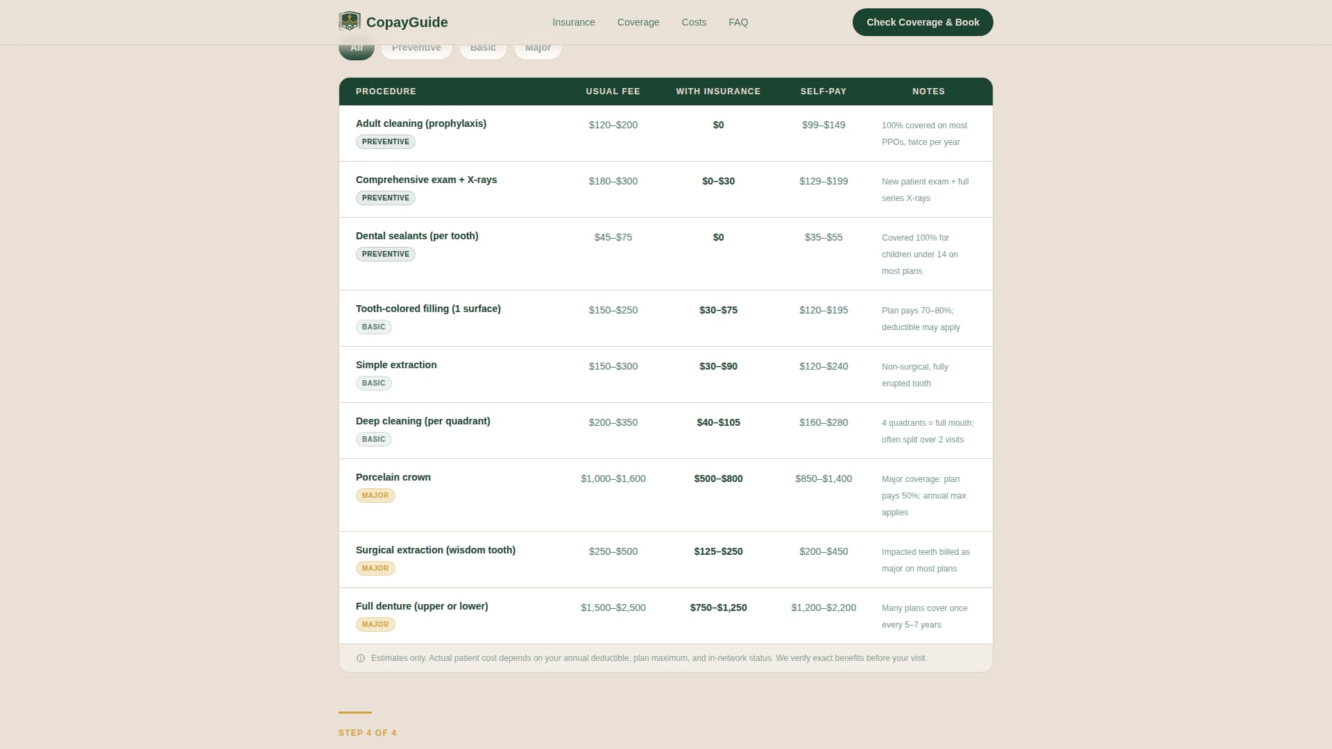 Dental Insurance & Billing Transparency Website Template