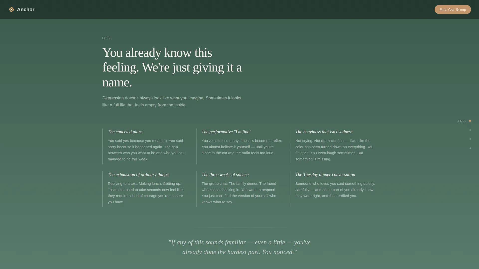 Anchor - Support Group Landing page Template