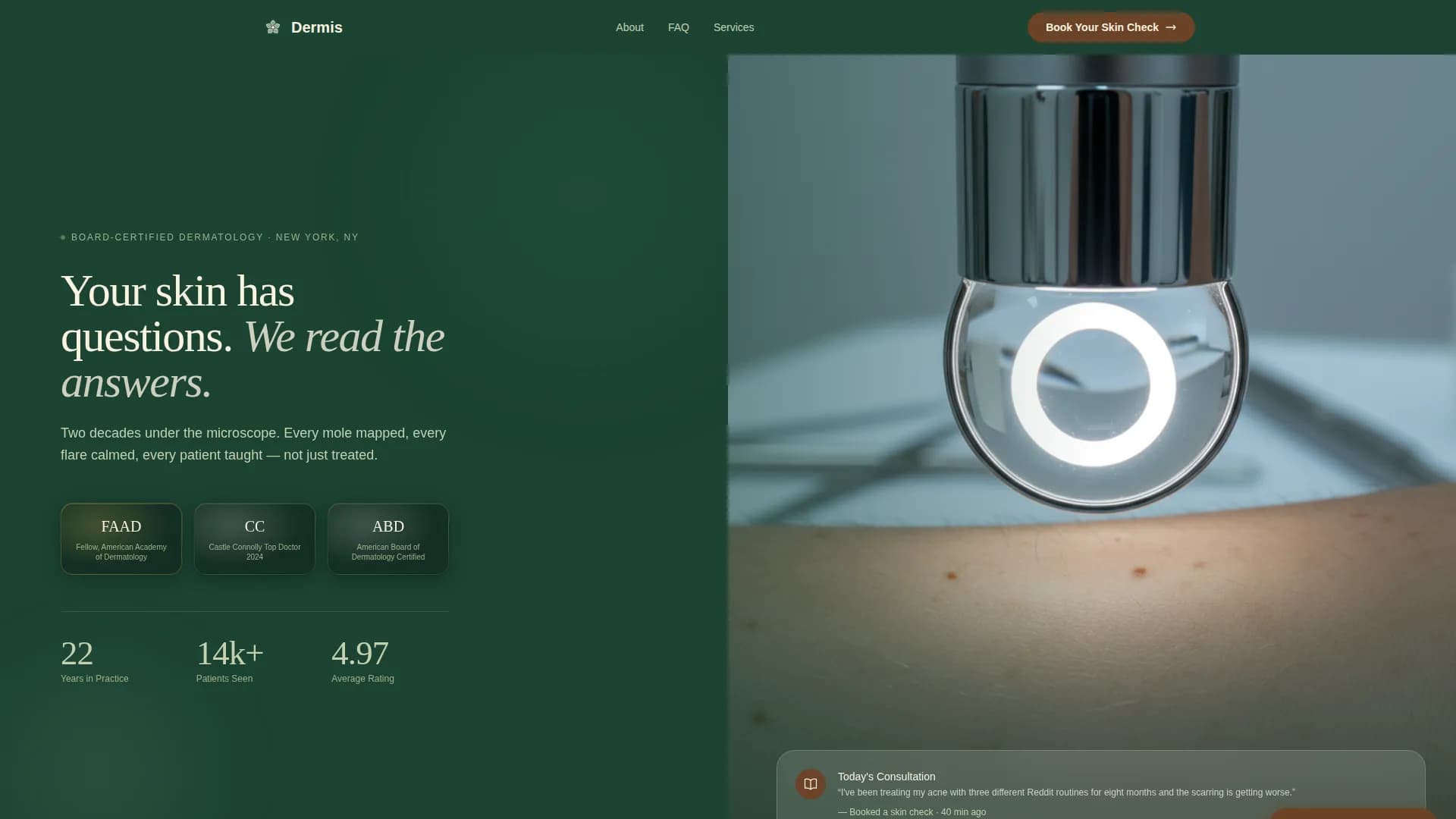 Dermis - Appointment Booking Landing Page Template