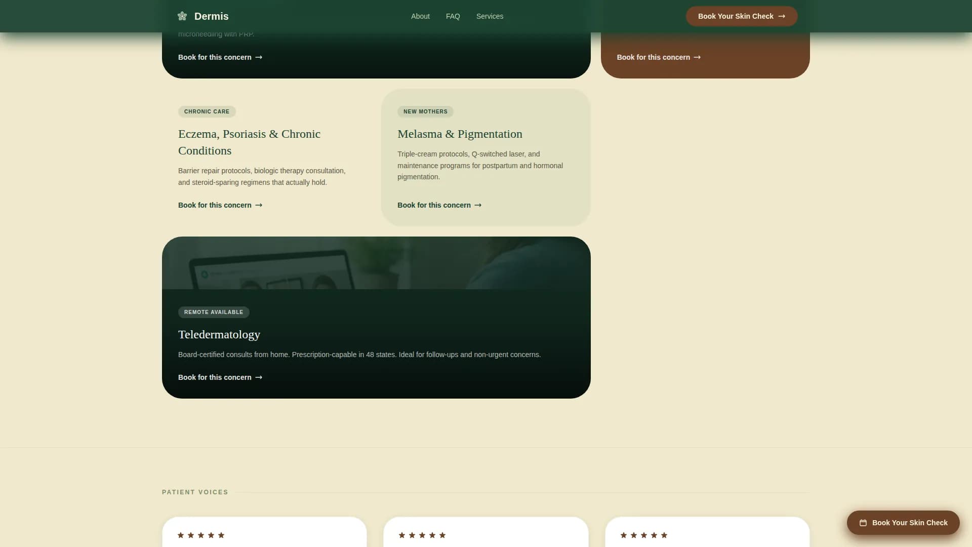 Dermis - Appointment Booking Landing Page Template