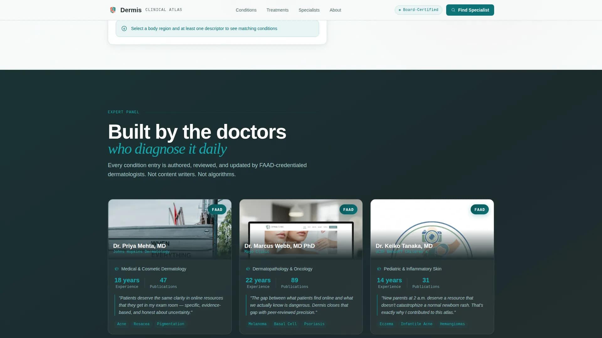 Dermis - Condition Library Landing Page Template