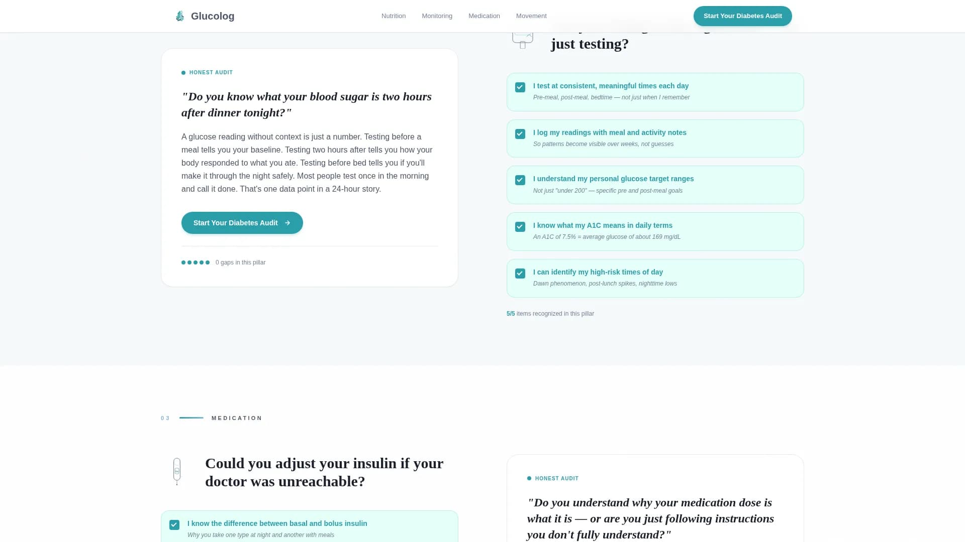 Glucolog - Patient Education Landing Page Template