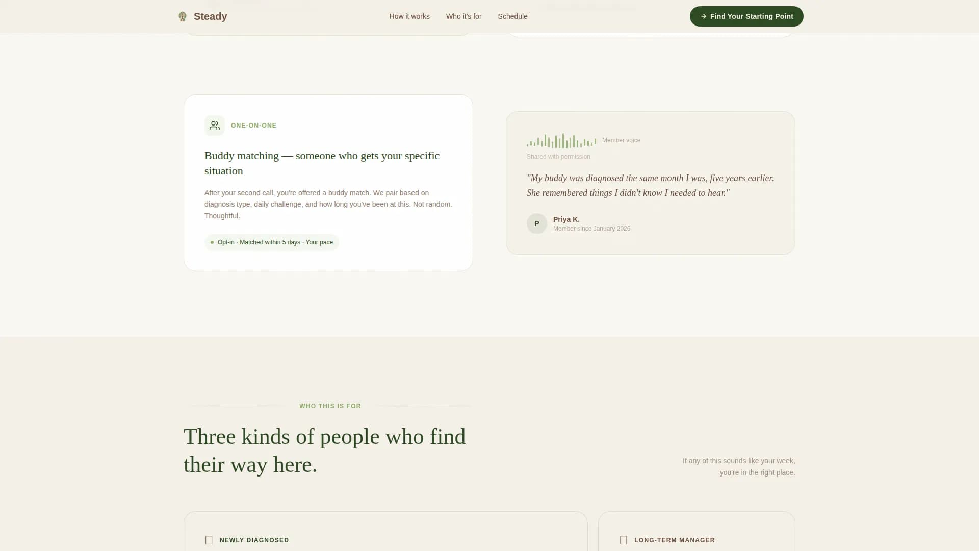 Steady - Support Group Landing Page Template