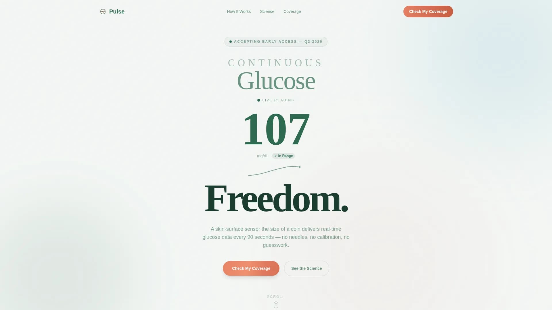 Pulse - Glucose Monitor Landing Page Template