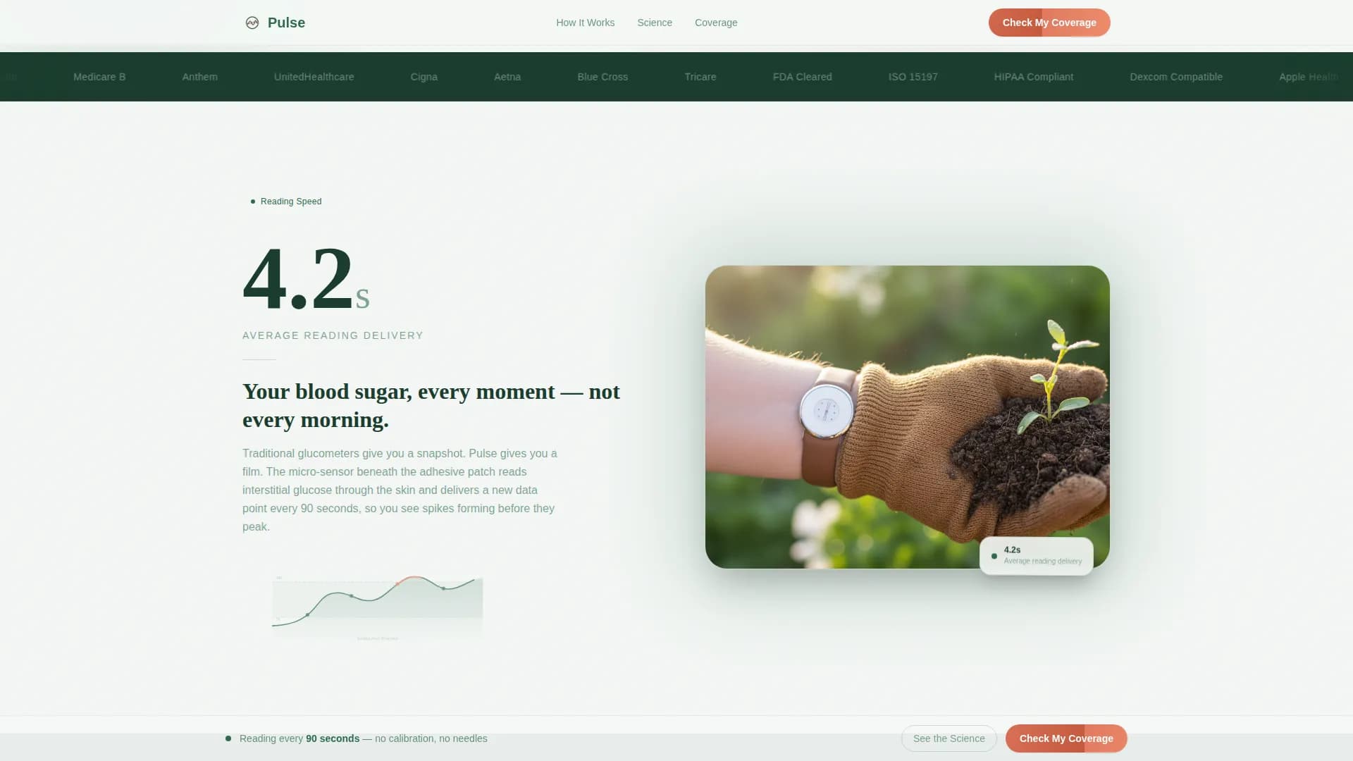 Pulse - Glucose Monitor Landing Page Template