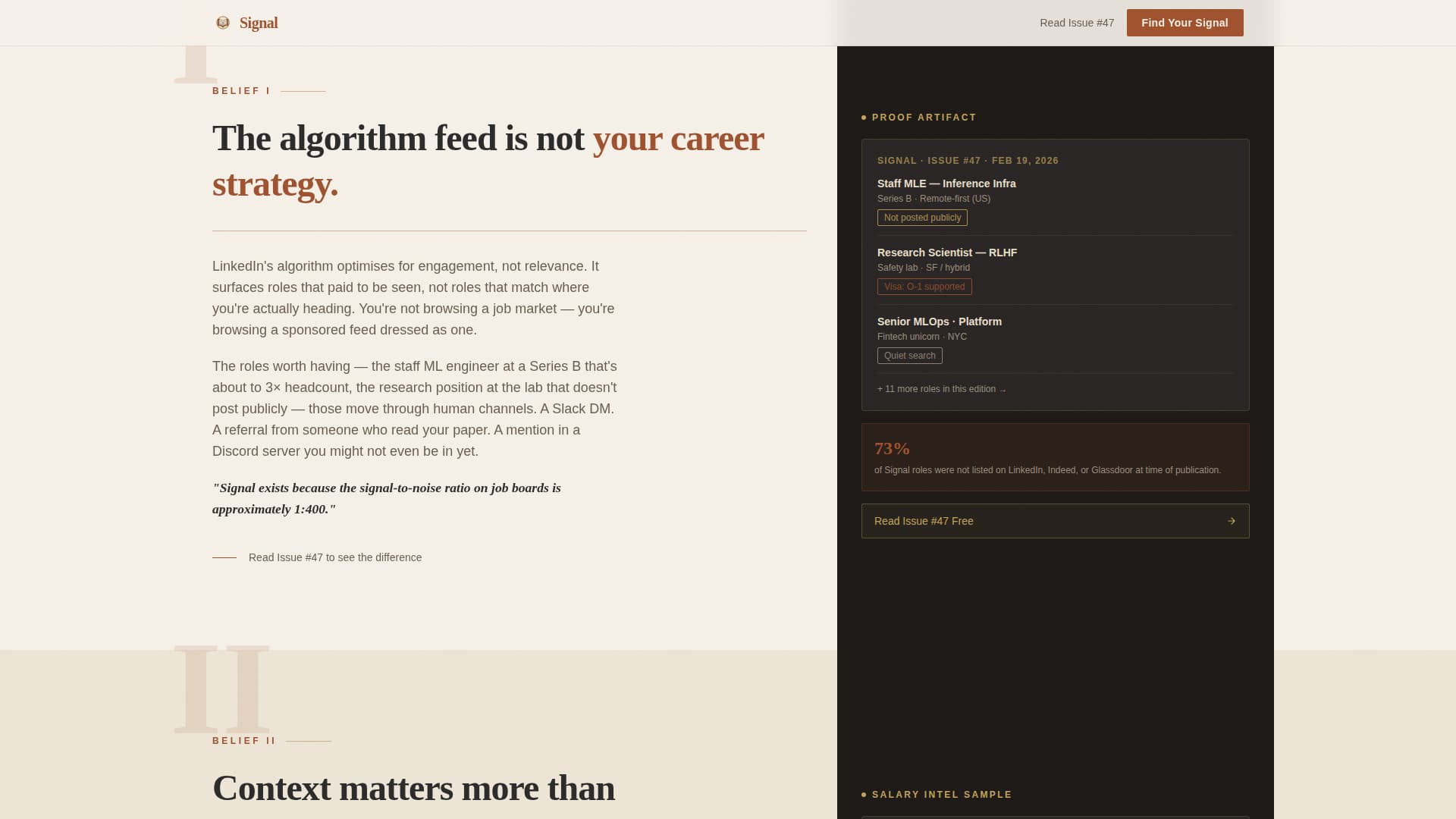 Signal - Curated ML Jobs Landing Page Template