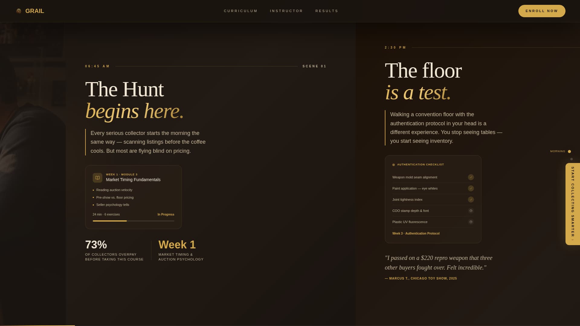 Grail - Cinematic Collector Landing Page Template