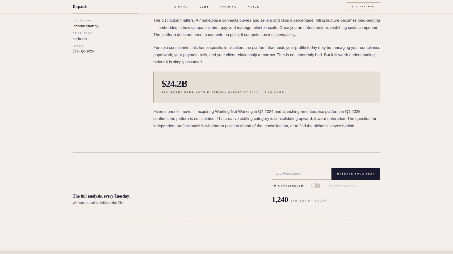 Agency & Freelance Newsletter Pre-Launch Website Template
