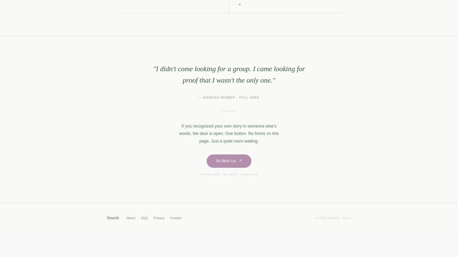 Nourish - Support Group Landing Page Template