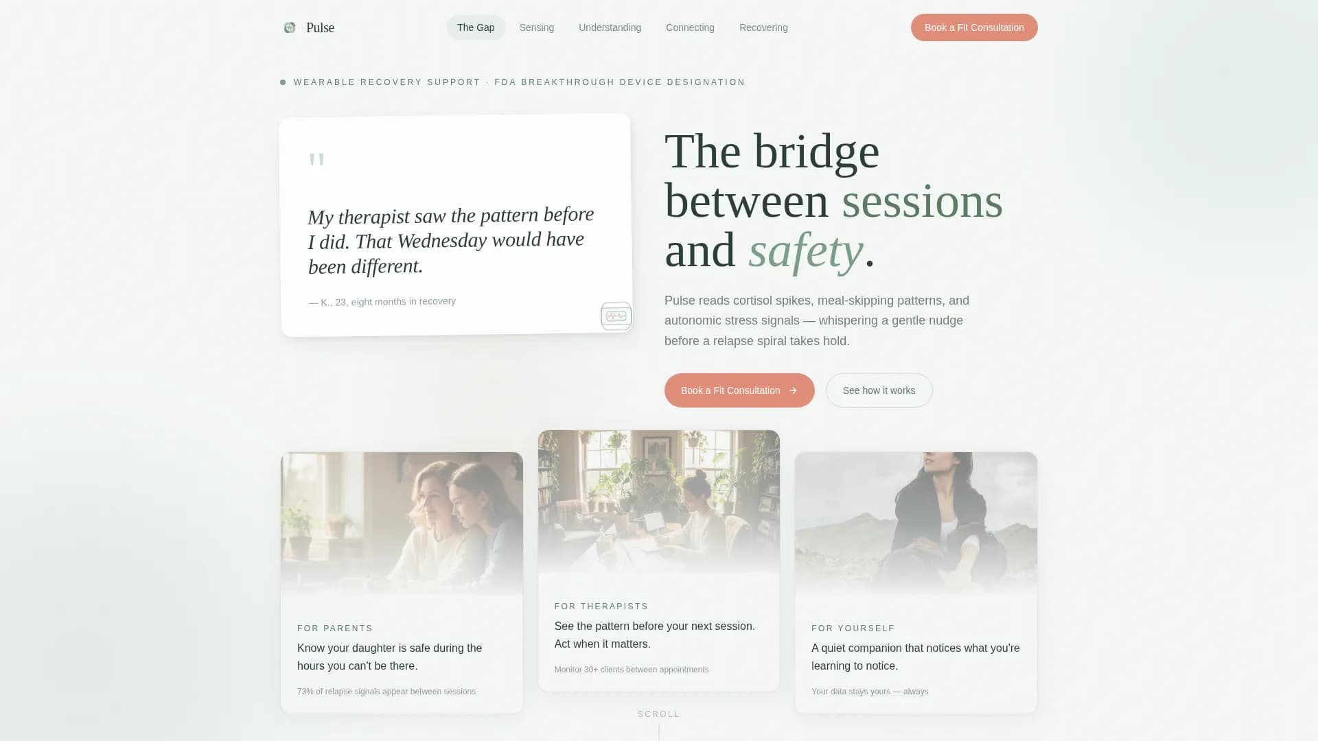 Pulse - Eating Disorder Monitor Landing Page Template