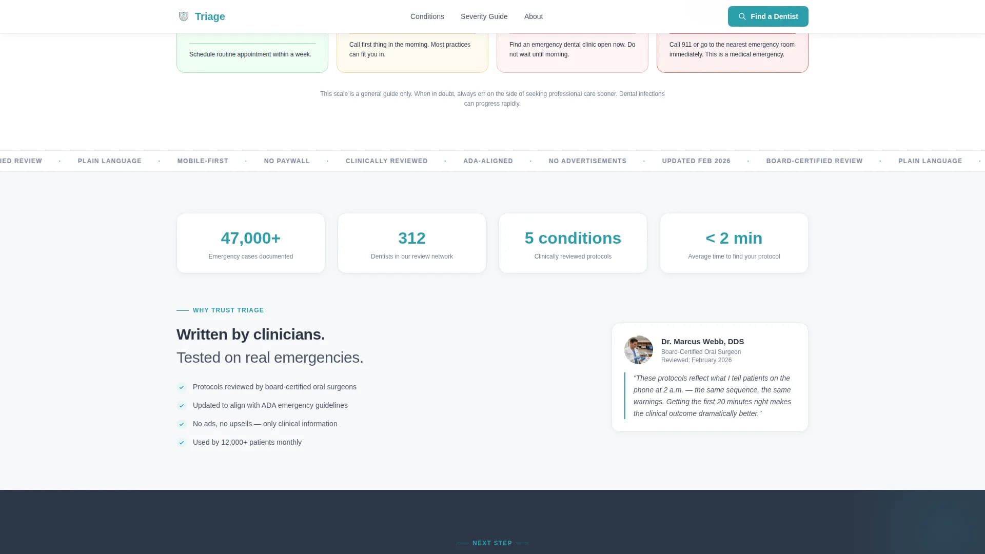 Triage - Emergency Protocol Landing page Template