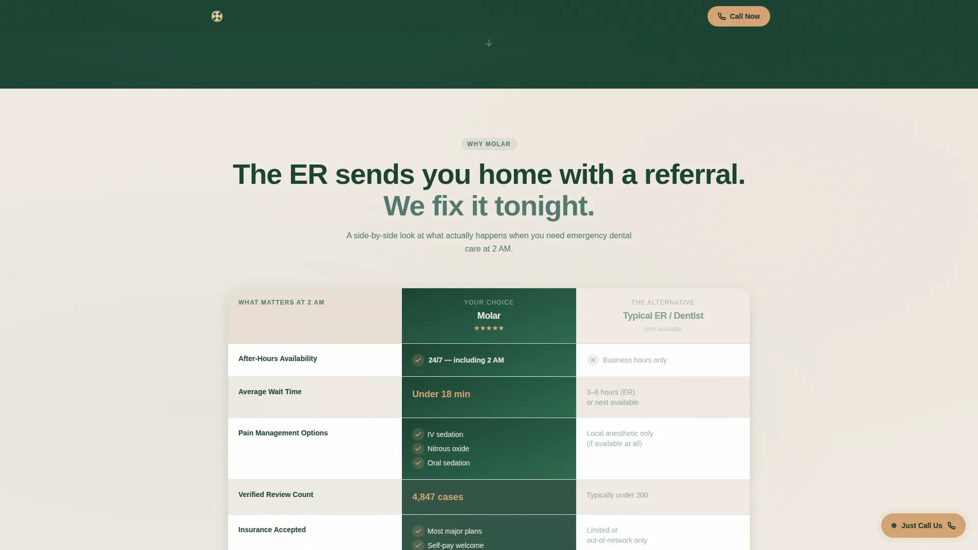 Urgent — Immediate Dental Services Landing Page Template