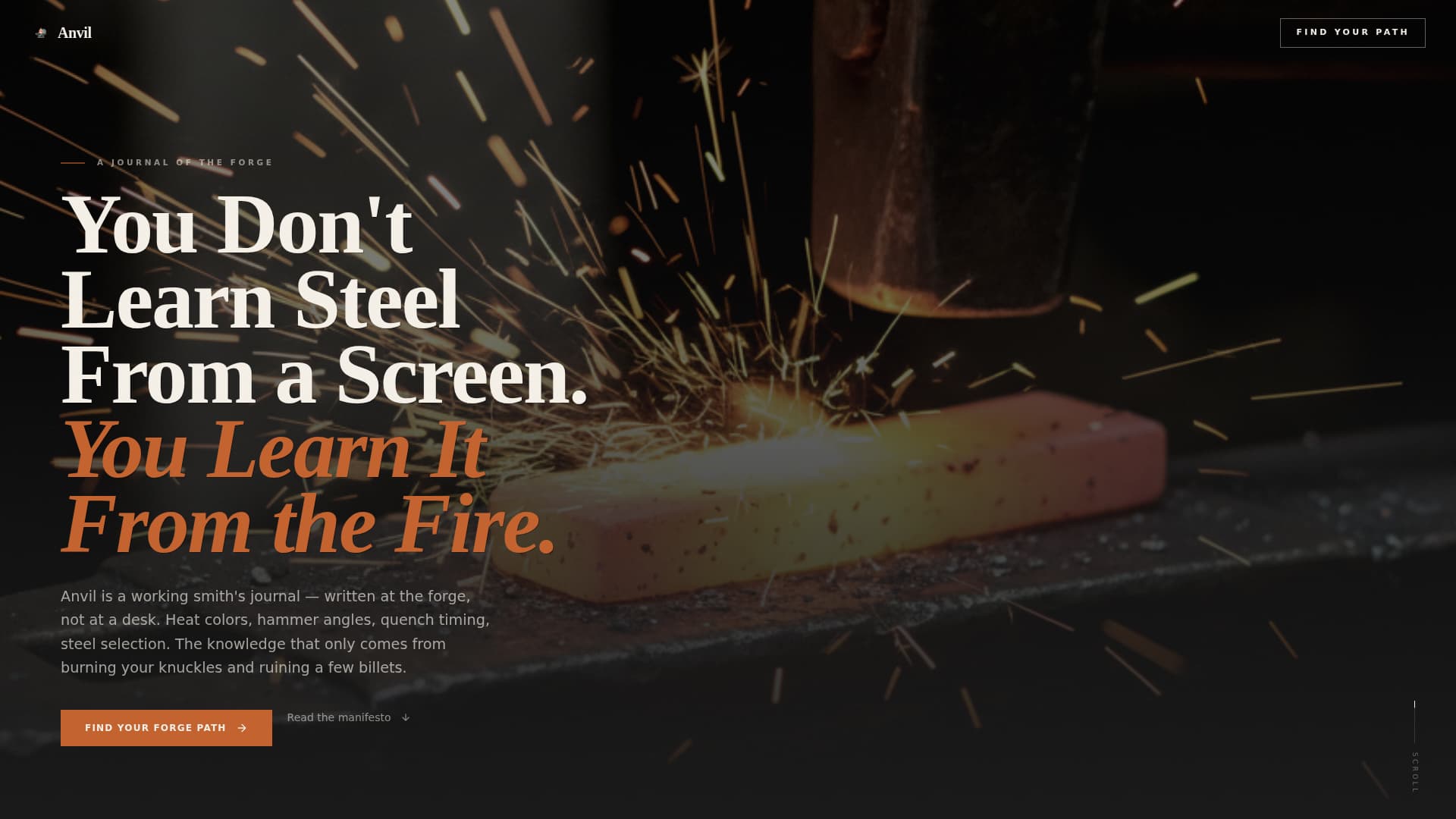 Anvil - Powerful Blacksmithing Landing Page Template