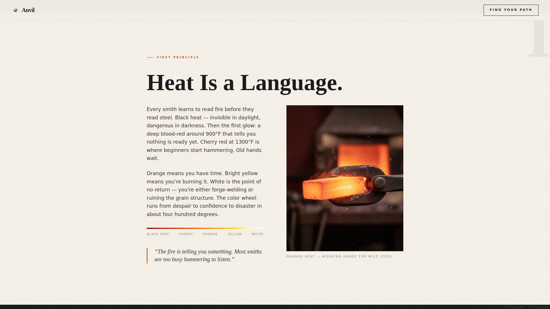 Anvil - Powerful Blacksmithing Landing Page Template