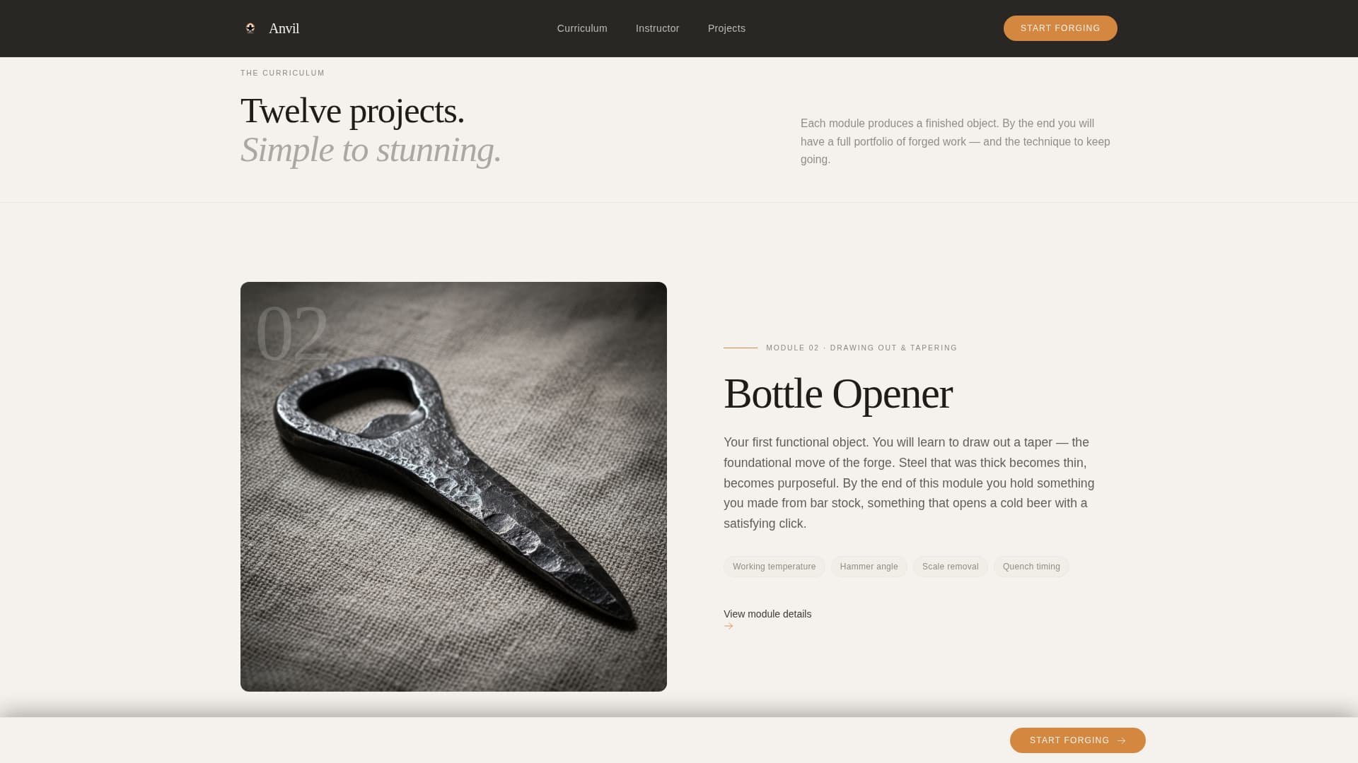Anvil - Masterful Blacksmithing Landing Page Template