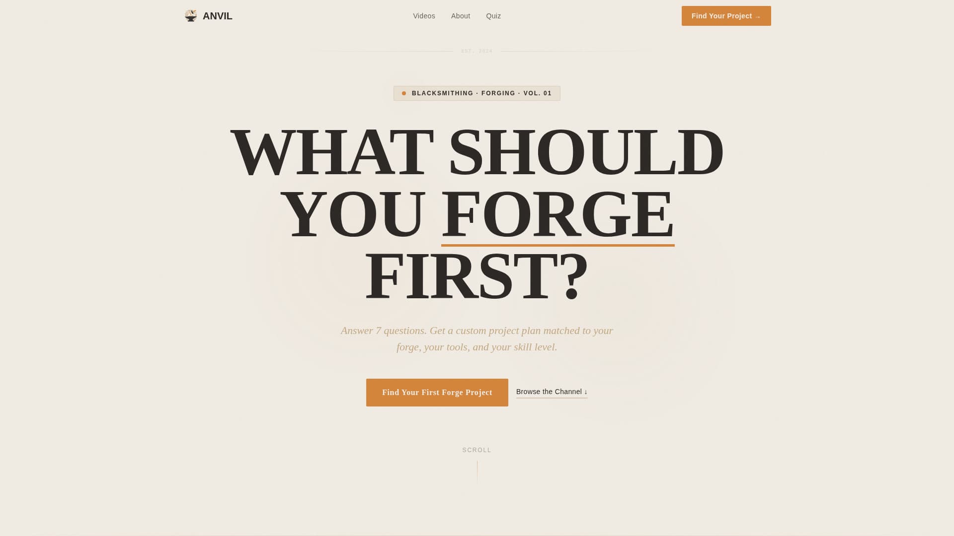 Anvil - Authoritative Blacksmithing Landing Page Template