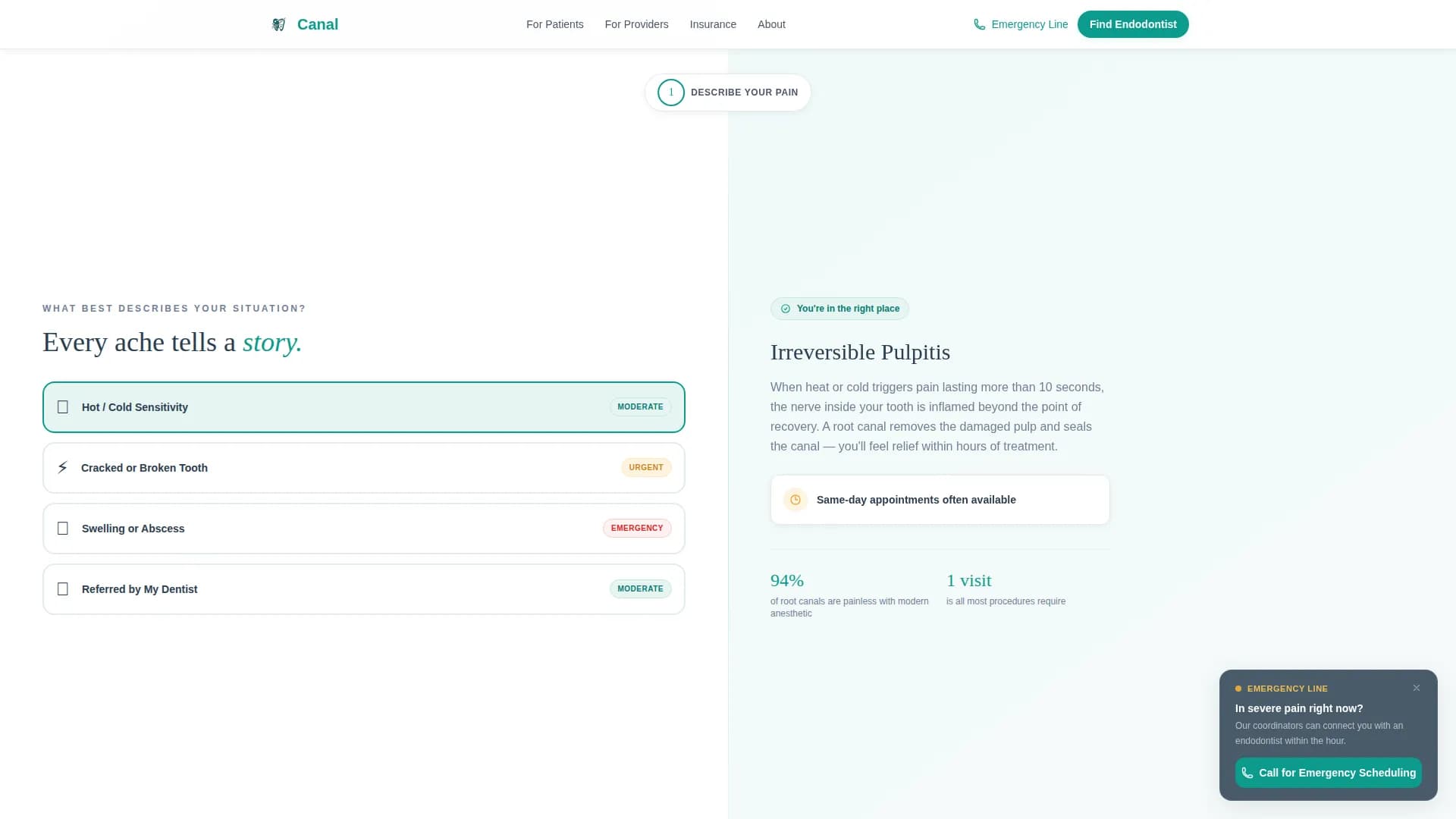 Endodontist Advanced Booking Website Template
