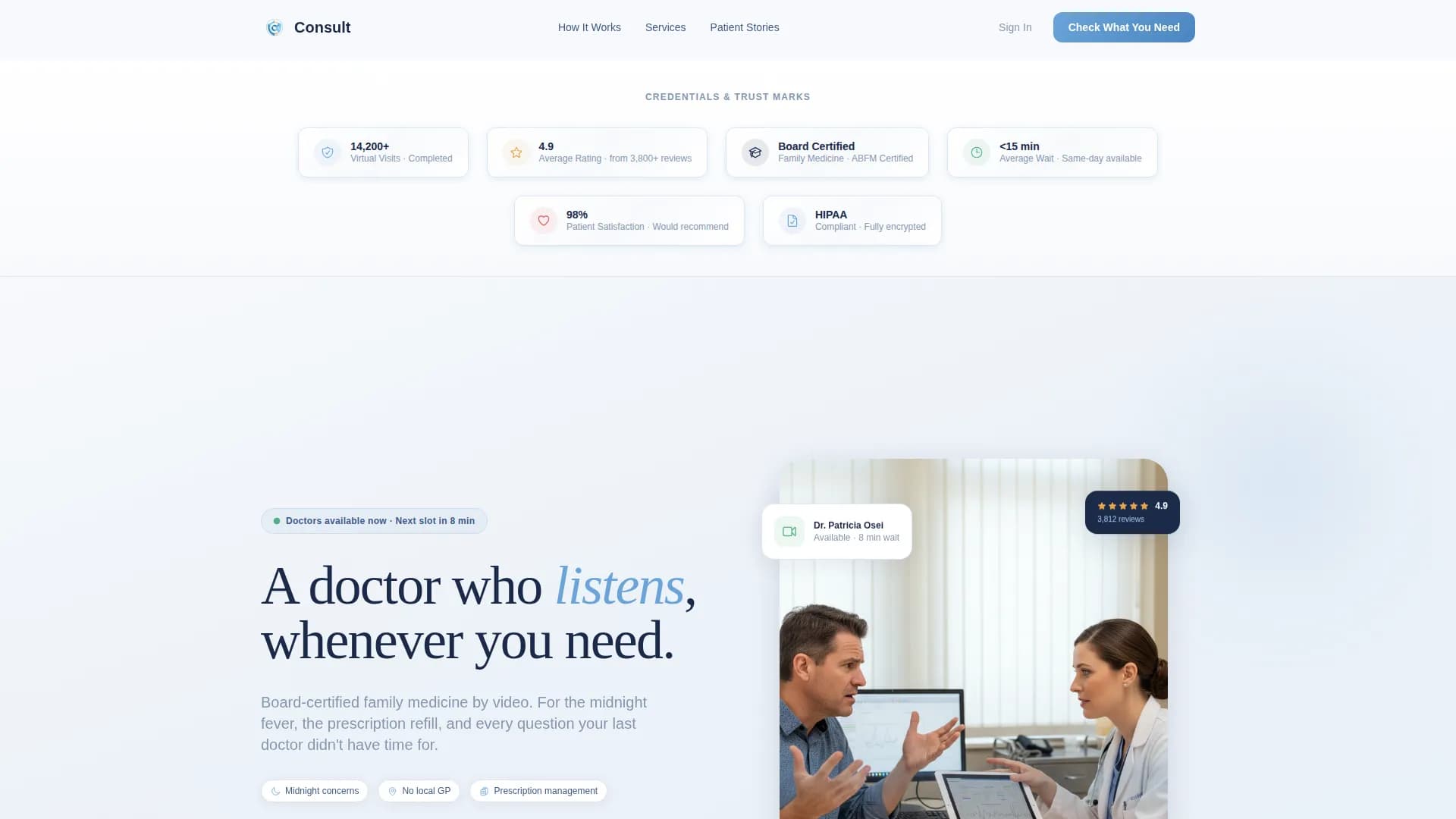 Consult - Virtual Services Landing page Template