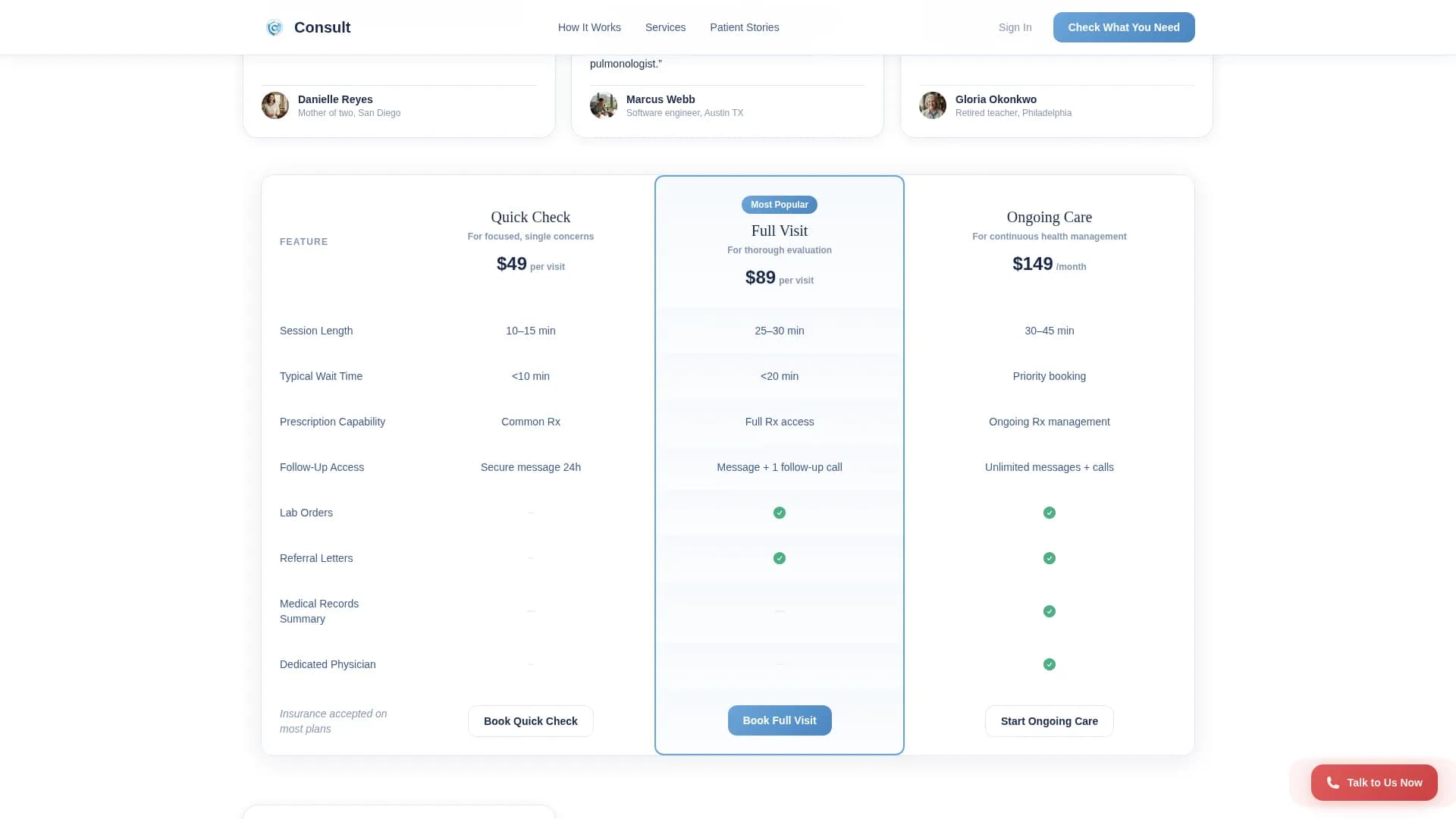 Consult - Virtual Services Landing page Template