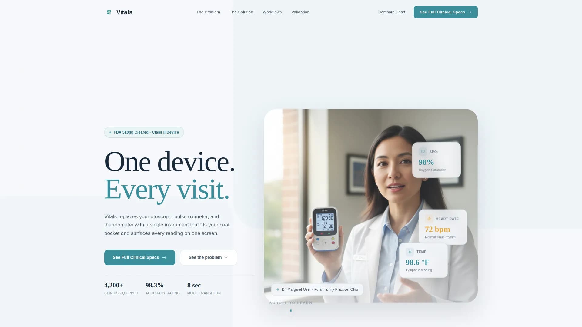 Vitals - Diagnostic Device Landing page Template