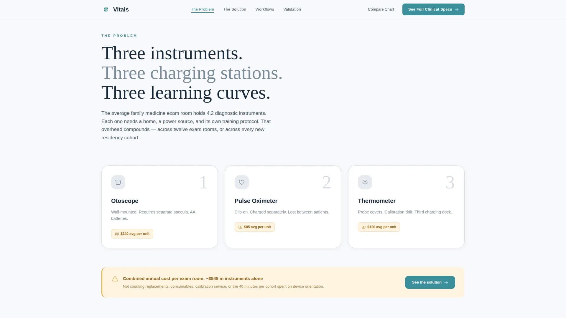Vitals - Diagnostic Device Landing page Template