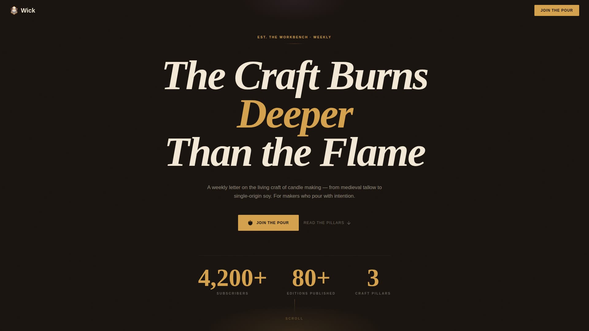 Wick - Timeless Candlemaking Landing Page Template