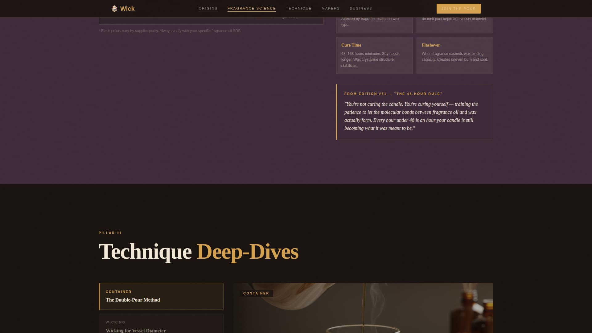 Wick - Timeless Candlemaking Landing Page Template