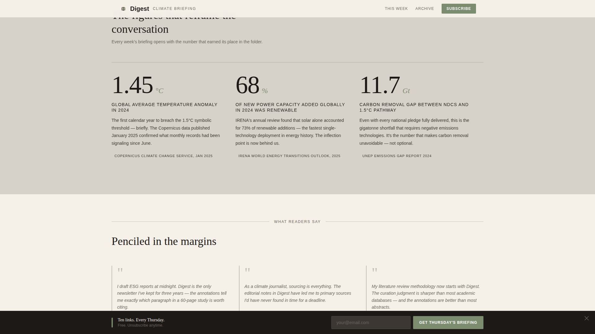 Climate & Sustainability Newsletter Advanced Blog Website Template