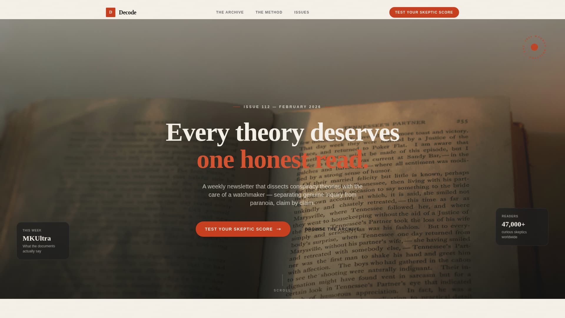 Conspiracy Theory Analysis Content Blog Website Template