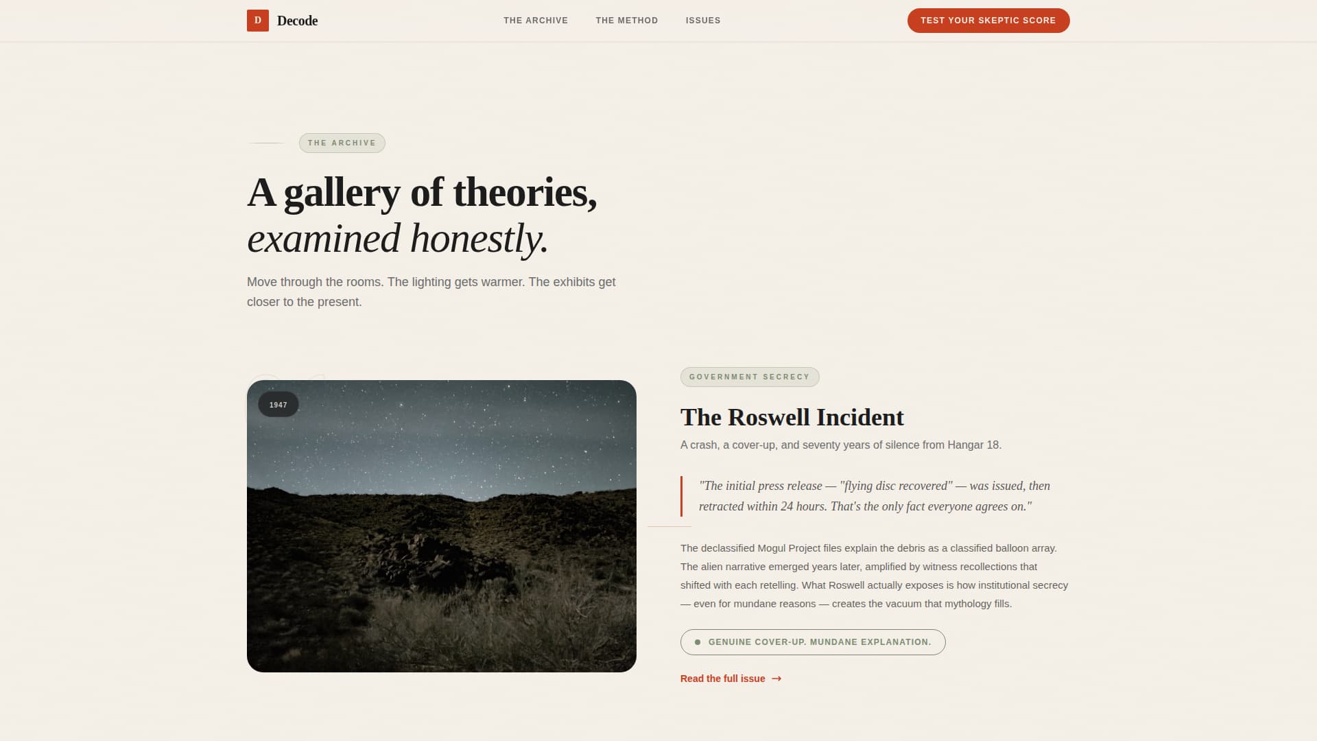 Conspiracy Theory Analysis Content Blog Website Template