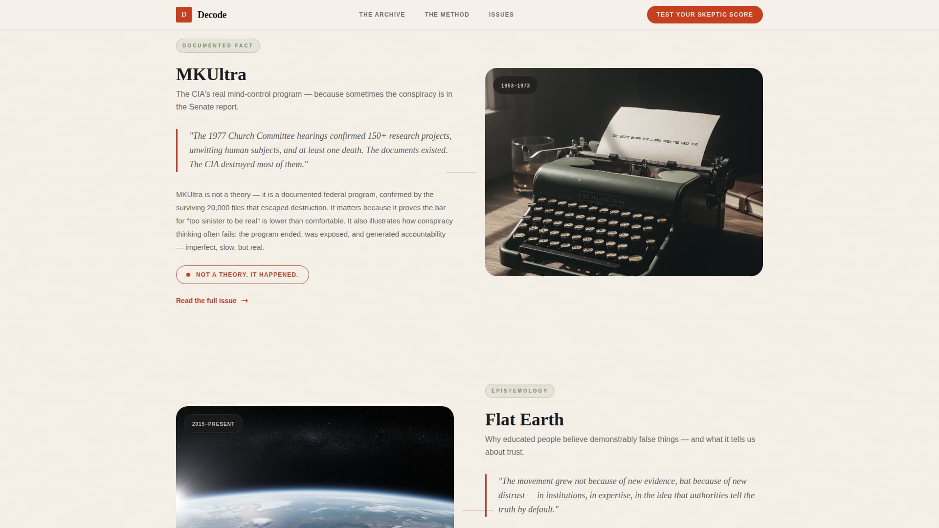 Conspiracy Theory Analysis Content Blog Website Template