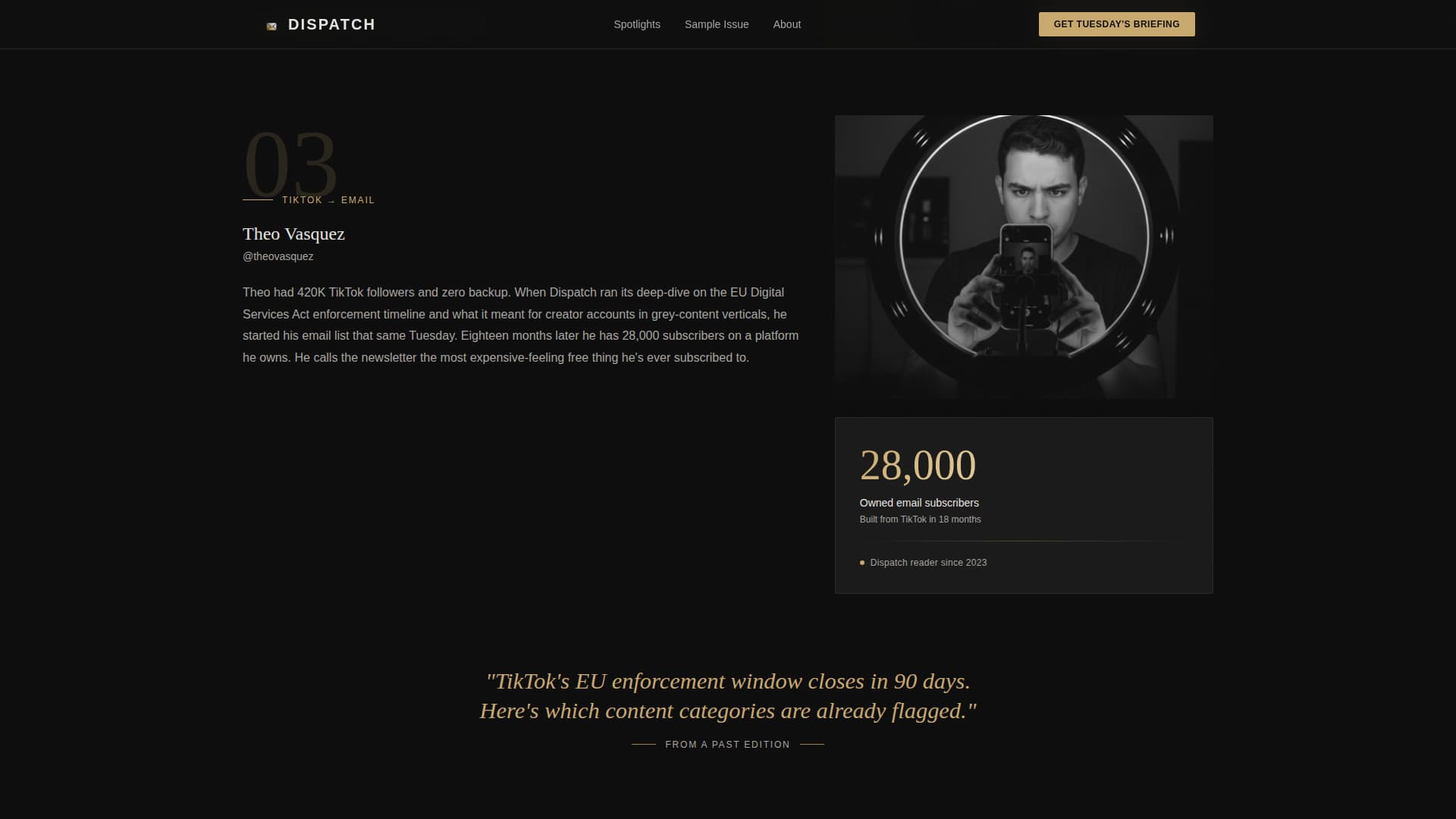 Creator Economy Newsletter Professional Website Template