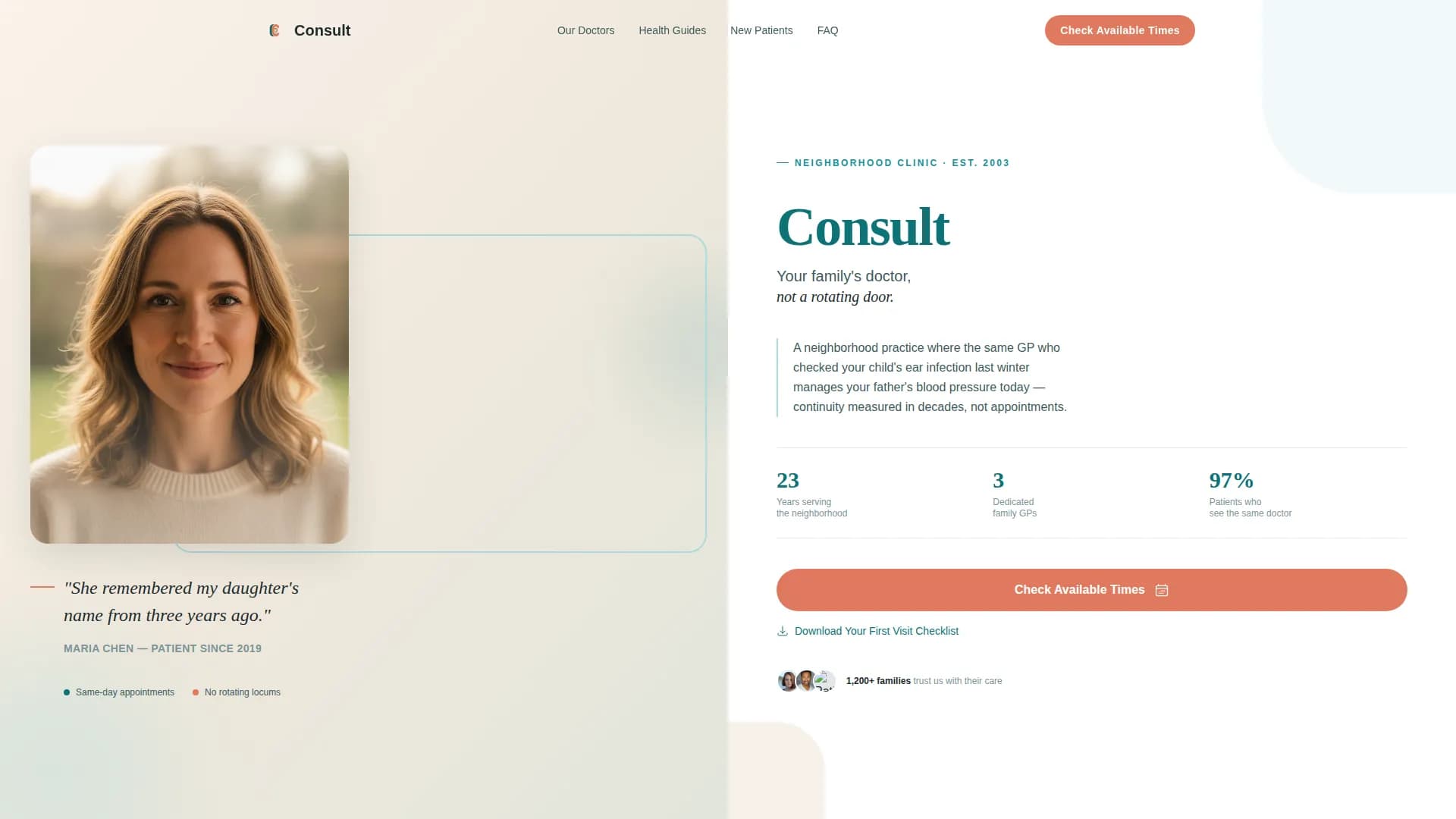 Trust - General Practice Landing page Template