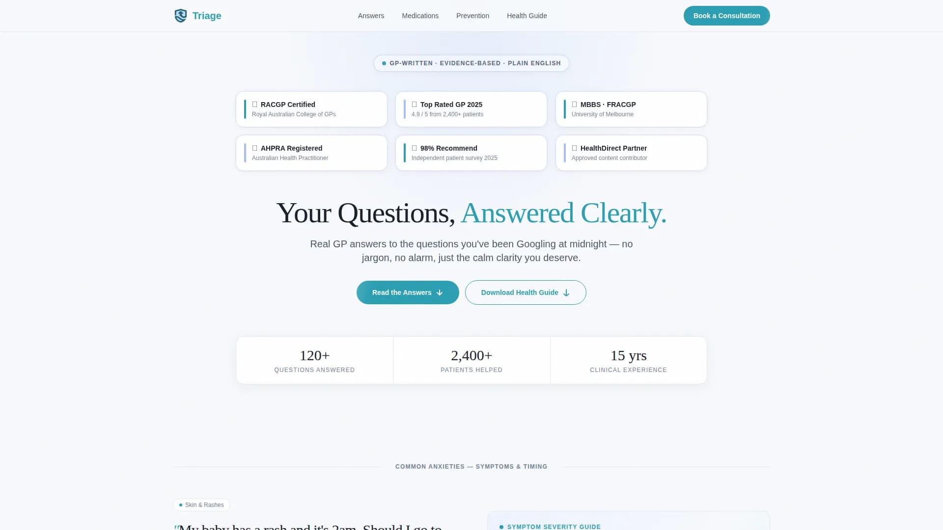 General Practitioner Booking Website Template