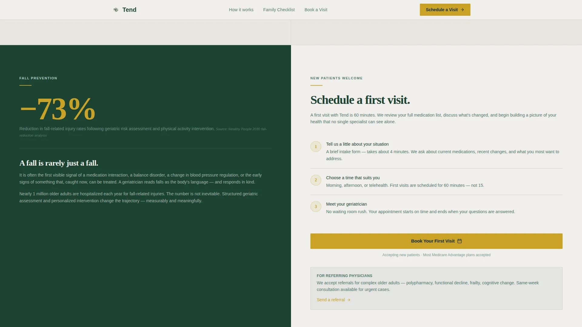 Tend - Appointment Booking Landing Page Template