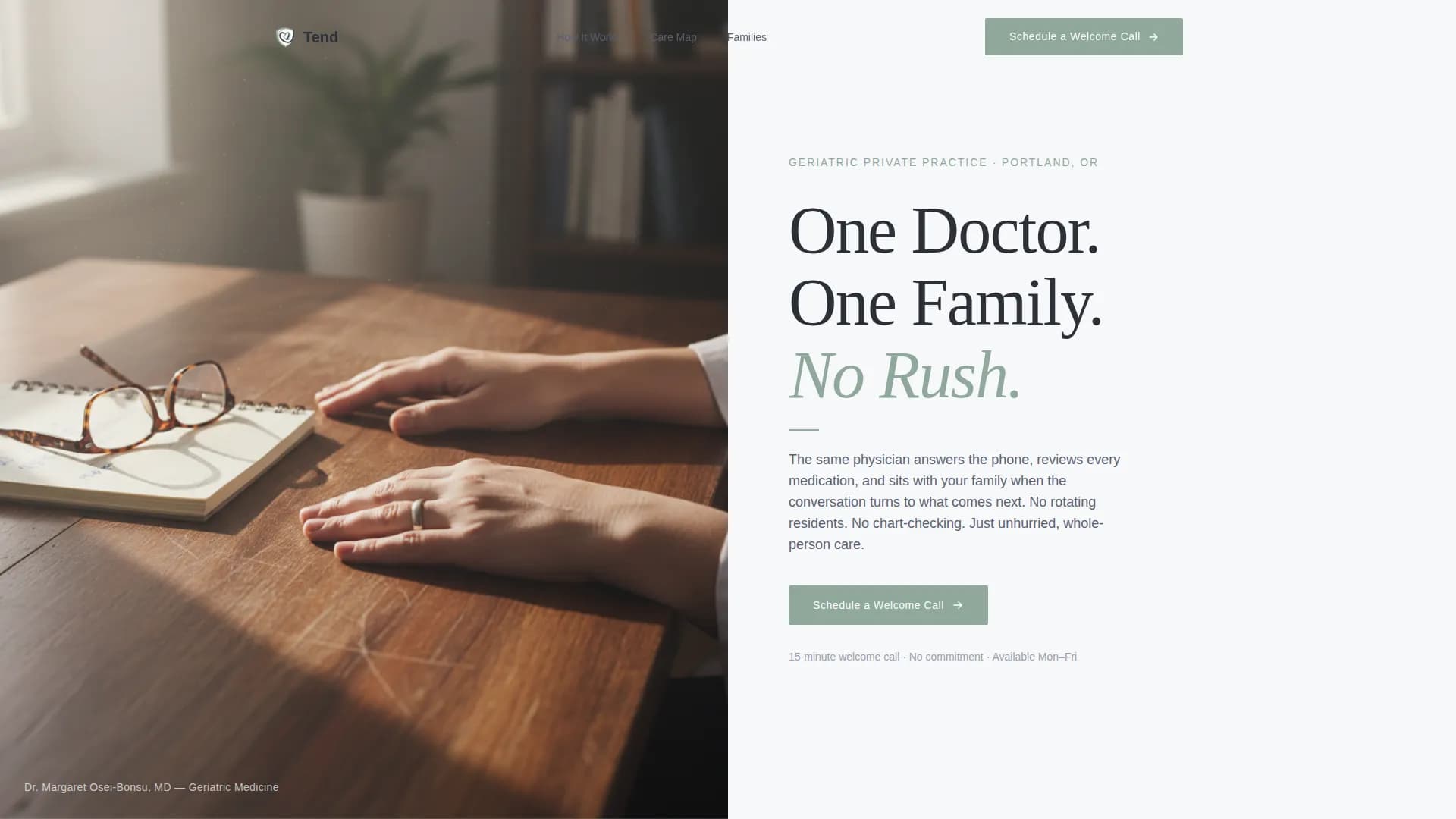 Tend - Private Practice Landing Page Template