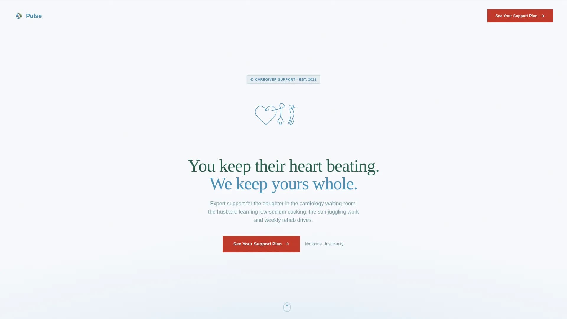 Pulse - Caregiver Support Landing Page Template