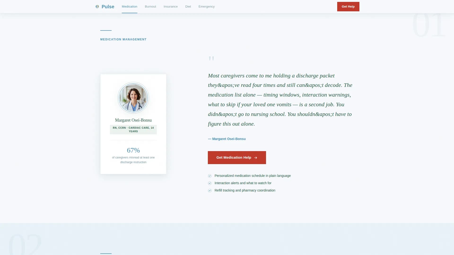 Pulse - Caregiver Support Landing Page Template
