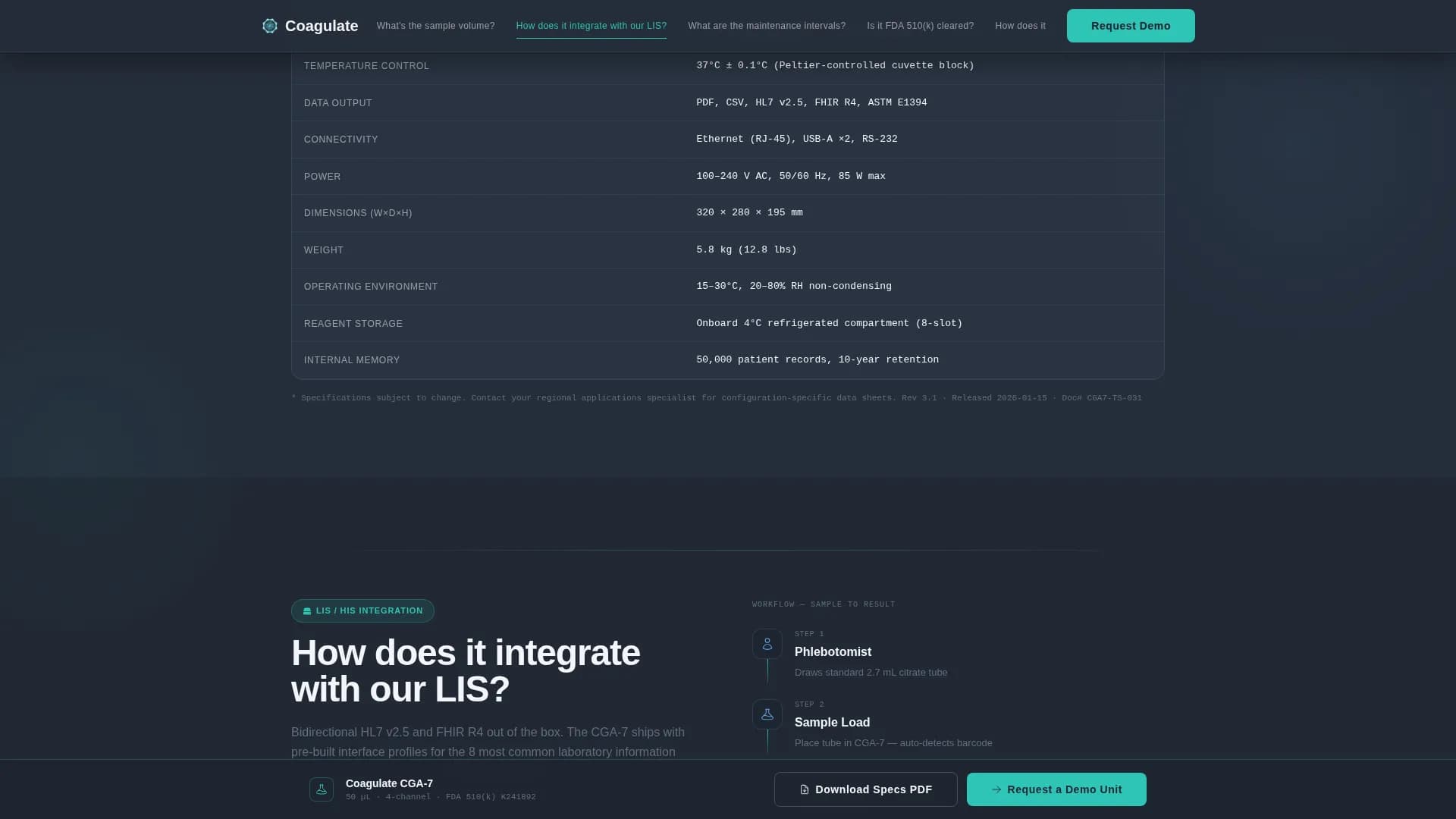 Coagulate - Medical Device Landing Page Template