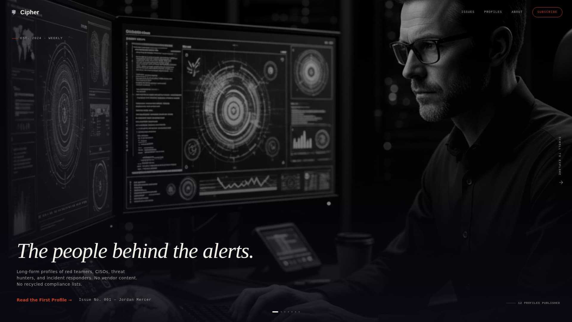 Cybersecurity Newsletter Specialist Blog Website Template