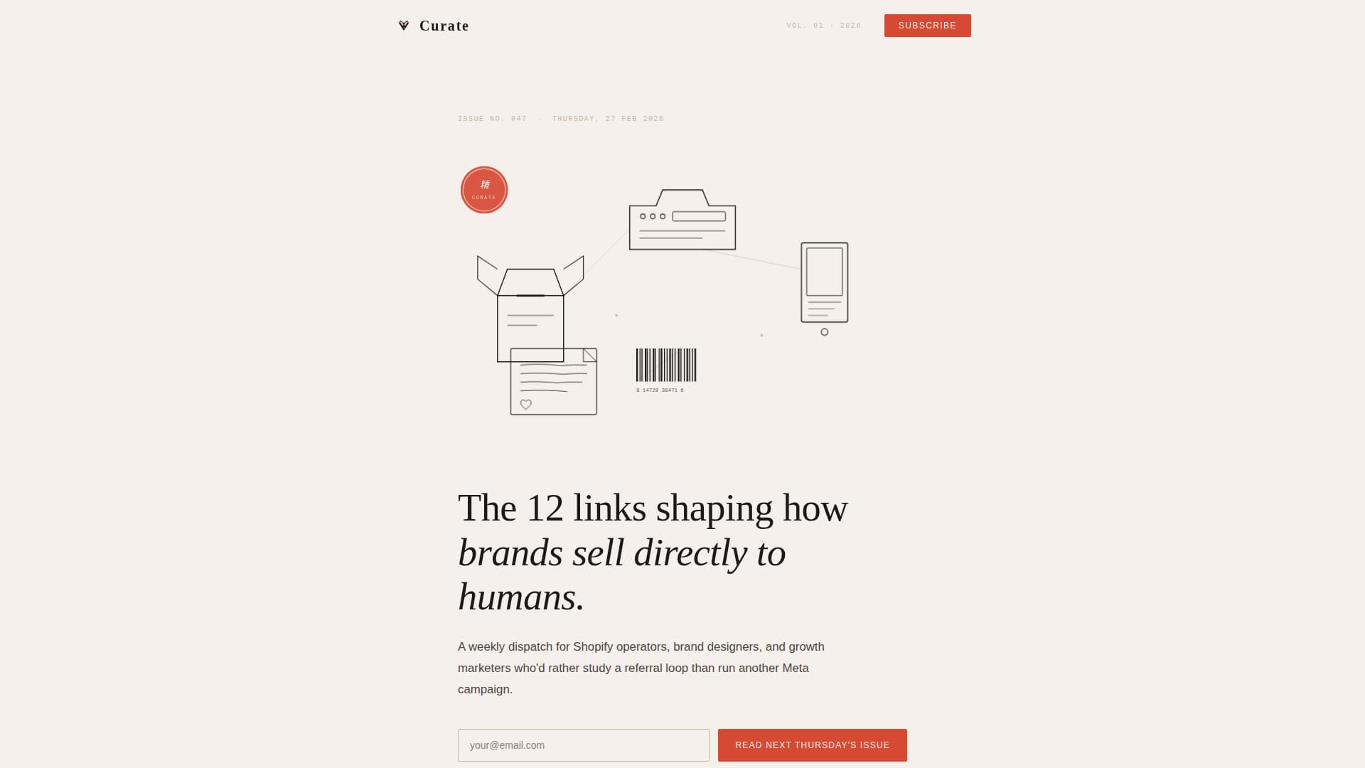 Curate - Editorial D2C Landing Page Template