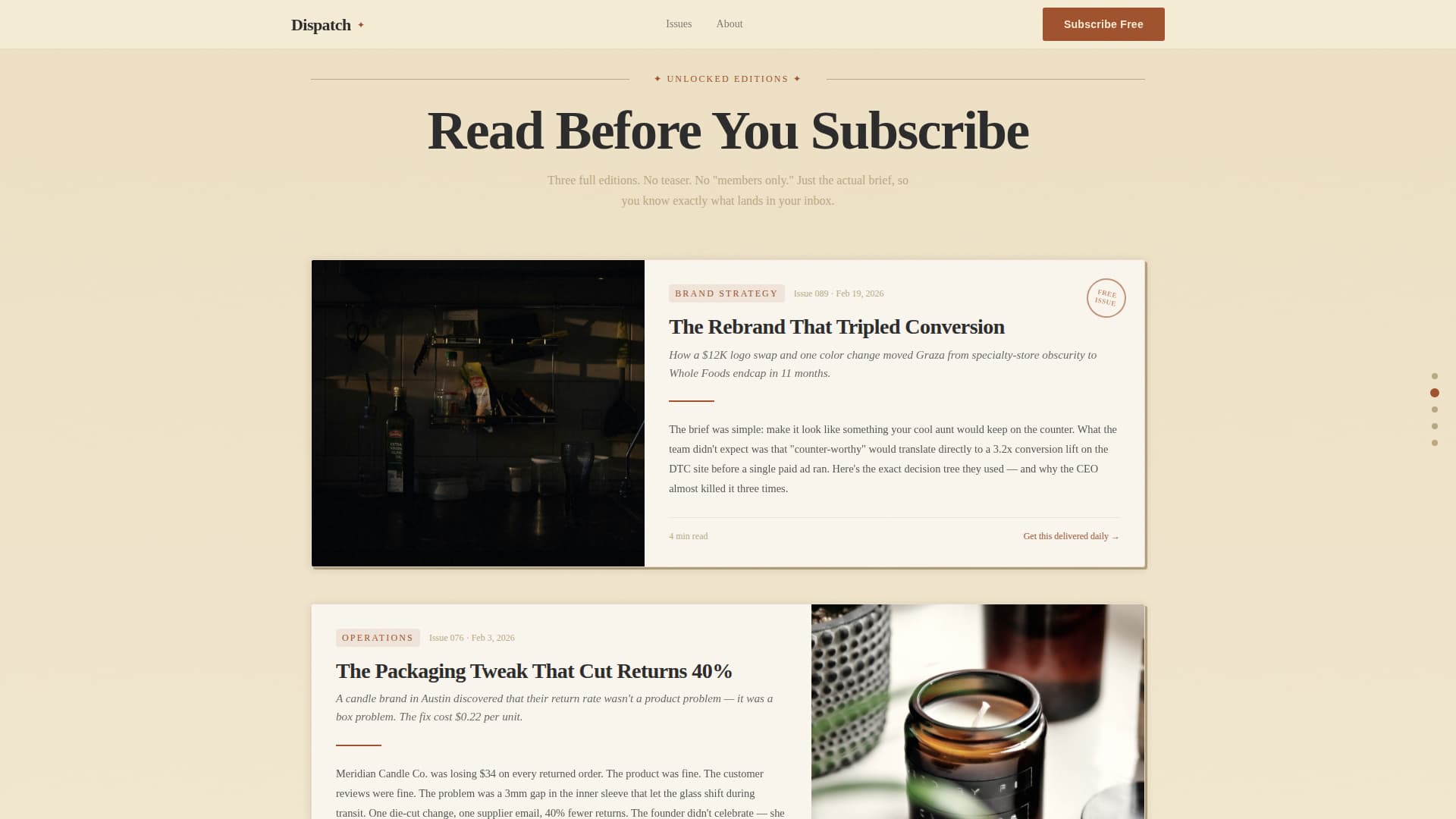 D2C & Brand Newsletter Booking Website Template