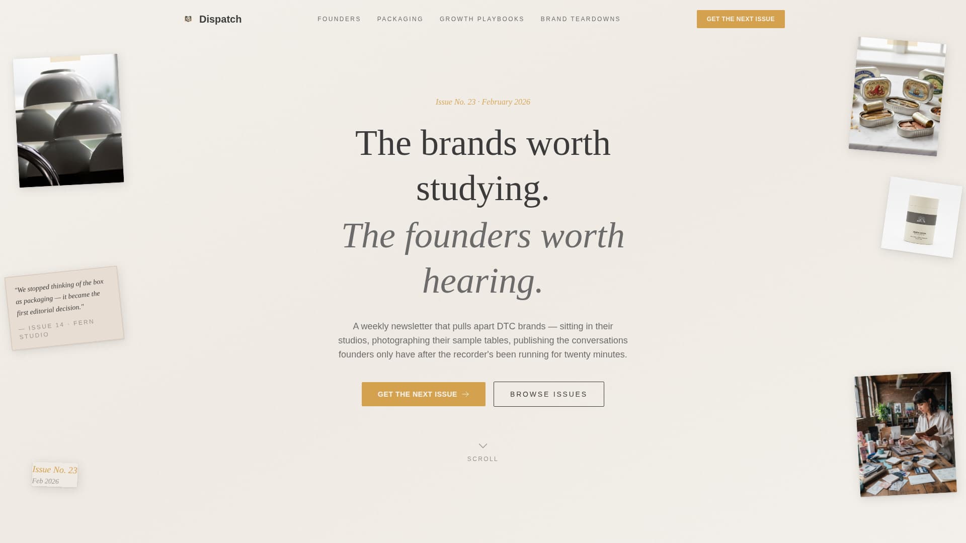 Dispatch - Atelier D2C Landing Page Template