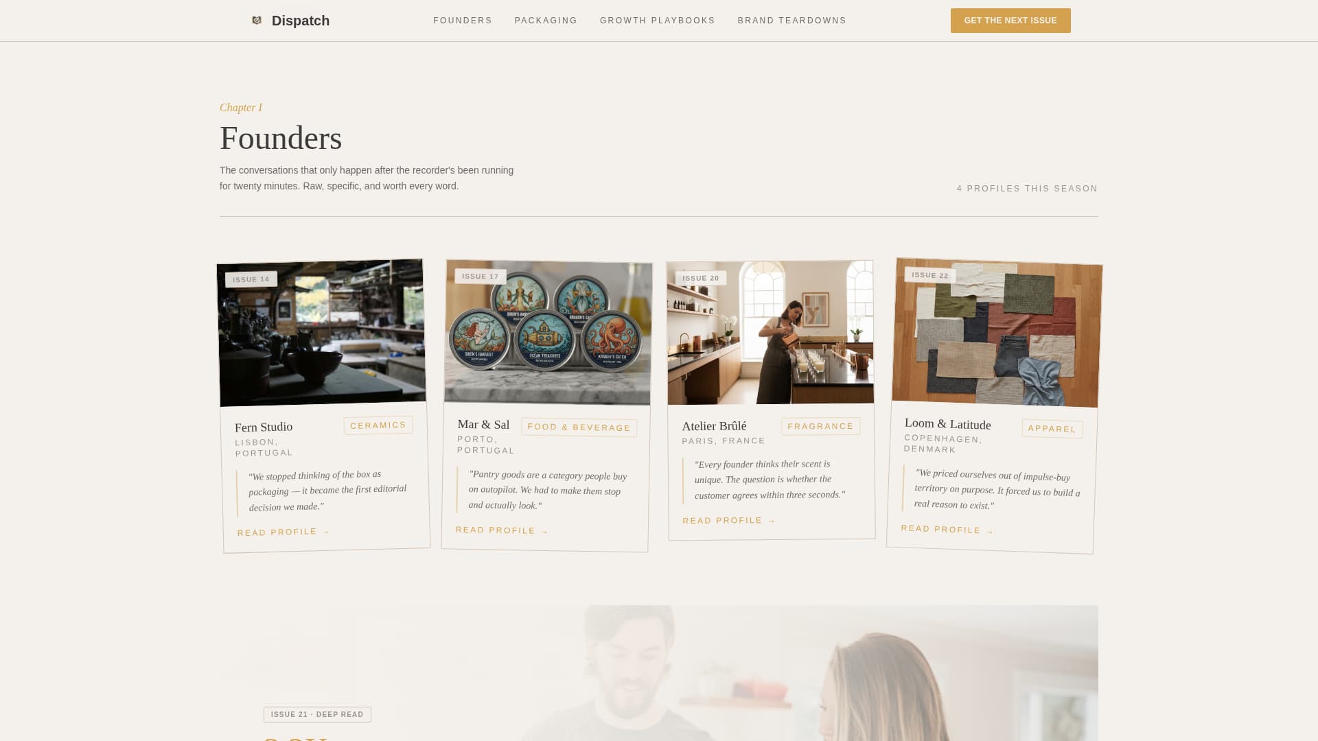 Dispatch - Atelier D2C Landing Page Template