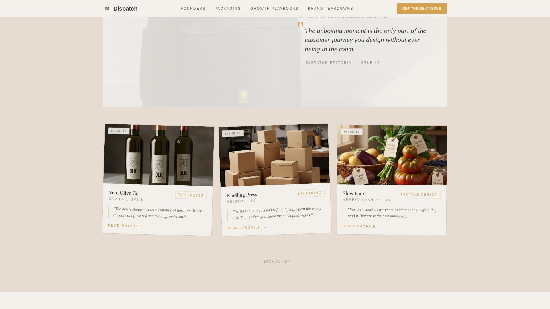 Dispatch - Atelier D2C Landing Page Template
