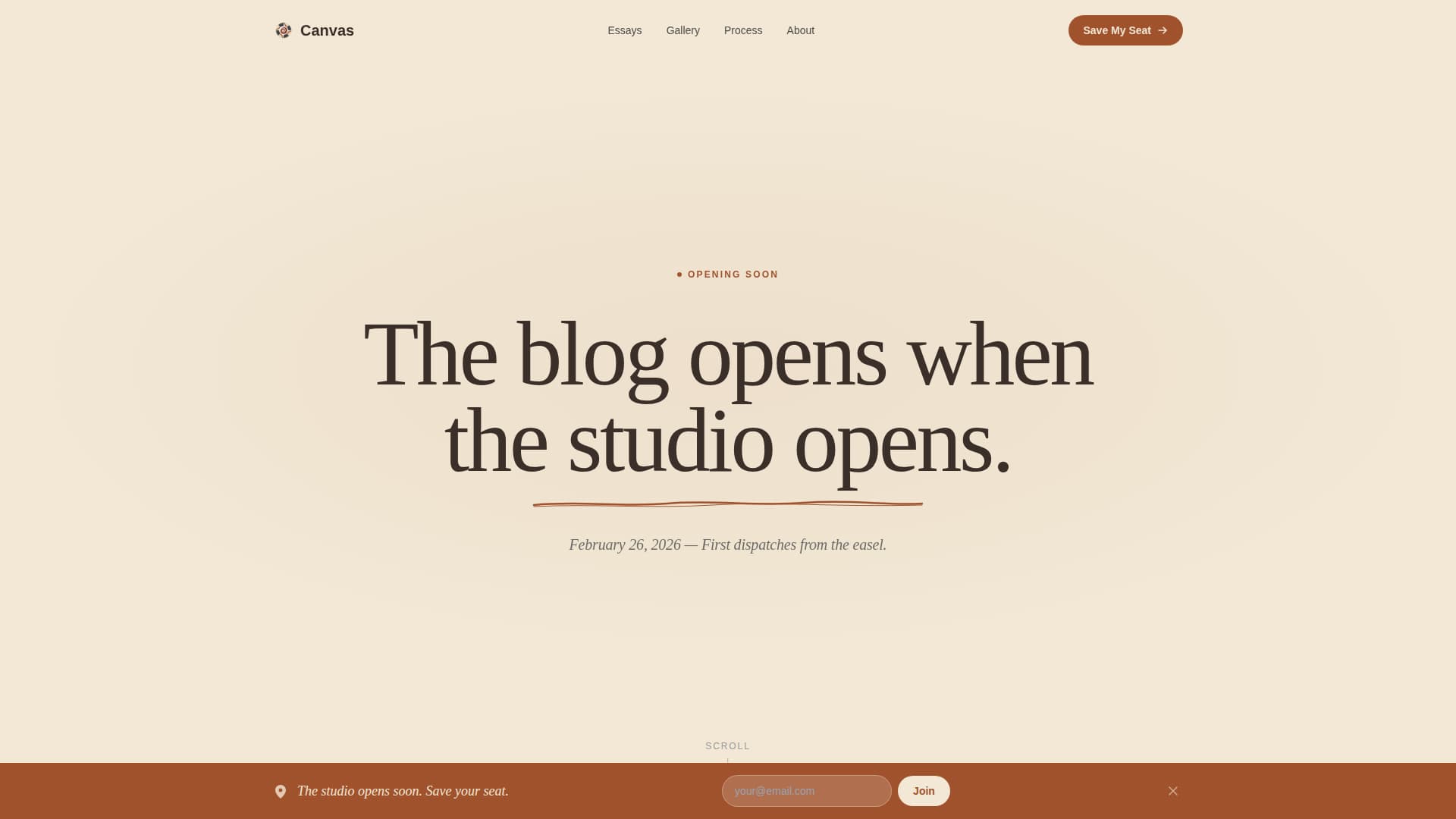 Canvas - Inspiring Digitalart Landing Page Template