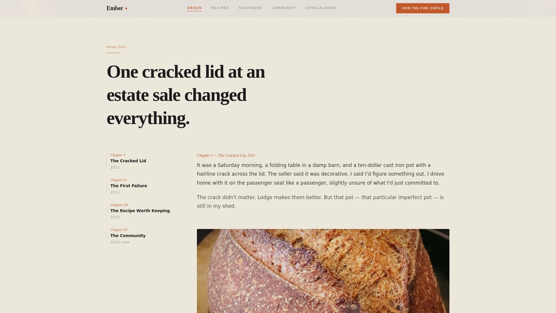 Ember - Rustic Dutchoven Landing Page Template